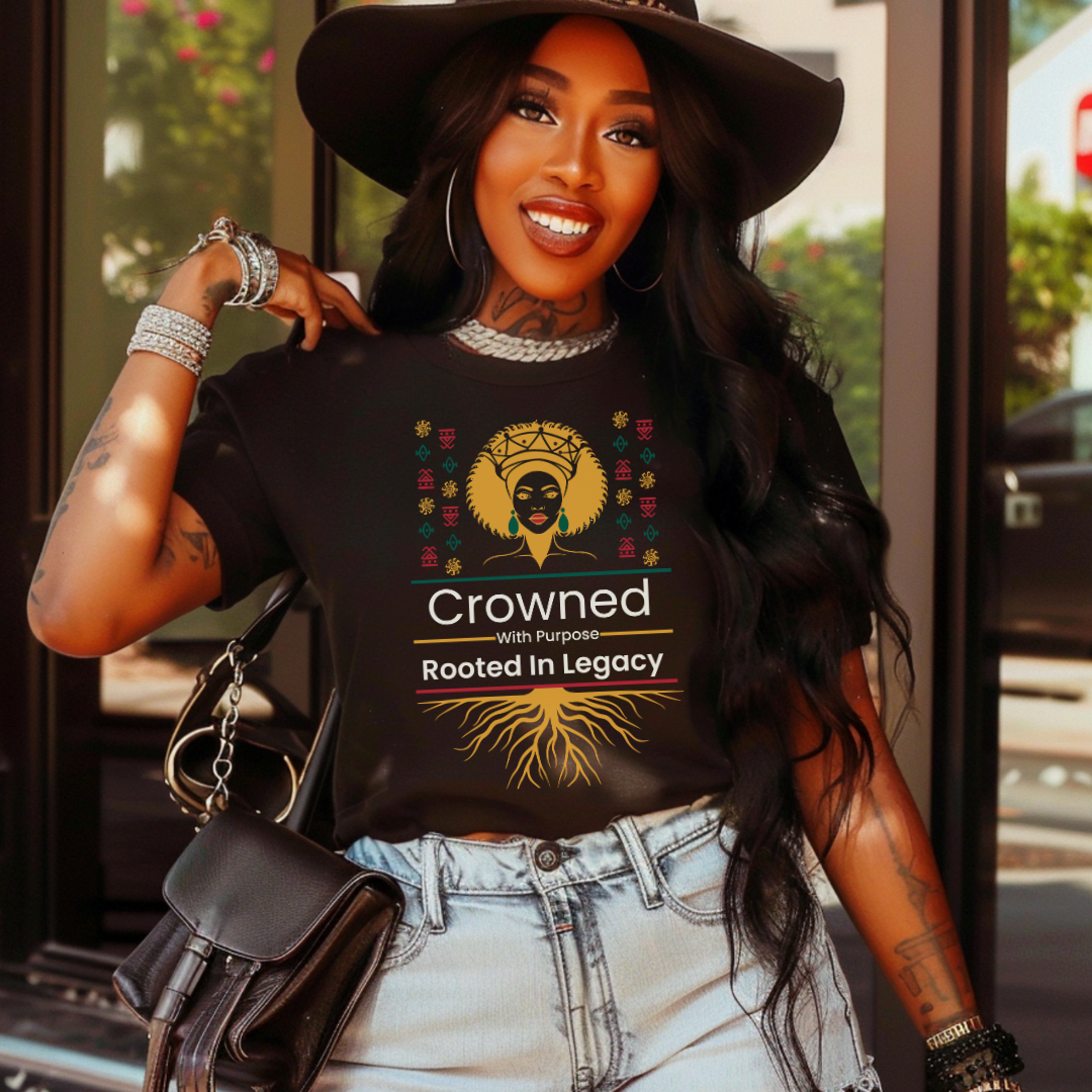 Crowned With Purpose, Rooted in Legacy T-Shirt – Black History Month Exclusive