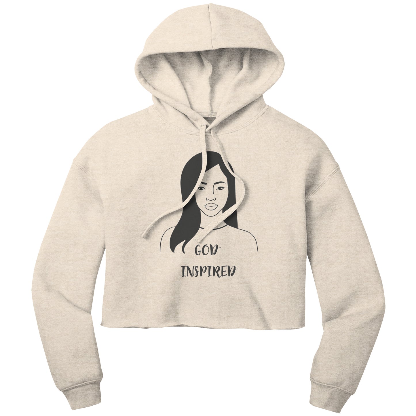 God Inspired | Bella Women's Crop Fleece Hoodie for Christian Women Straight Hair