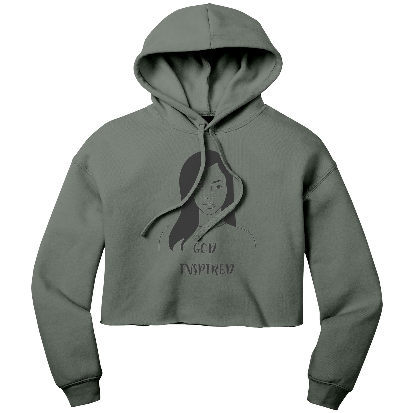 God Inspired | Bella Women's Crop Fleece Hoodie for Christian Women Straight Hair