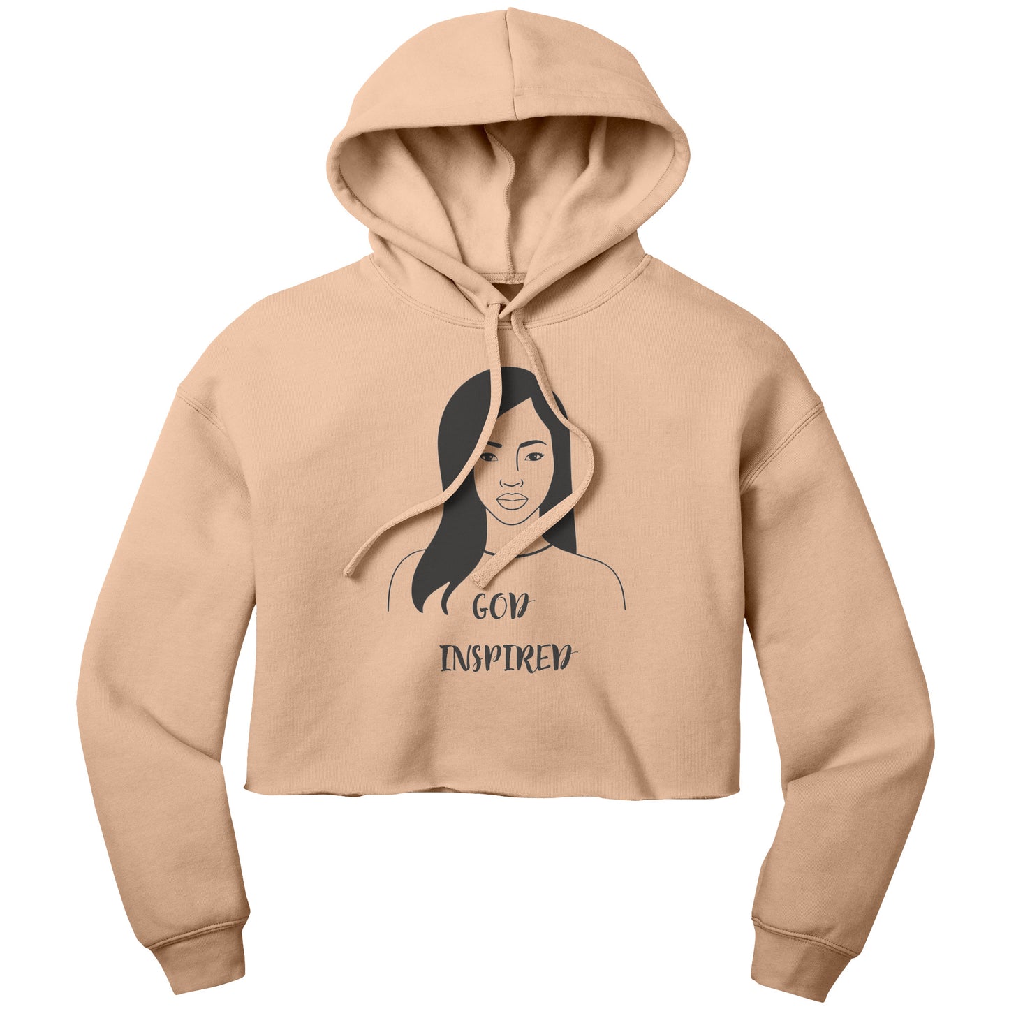 God Inspired | Bella Women's Crop Fleece Hoodie for Christian Women Straight Hair