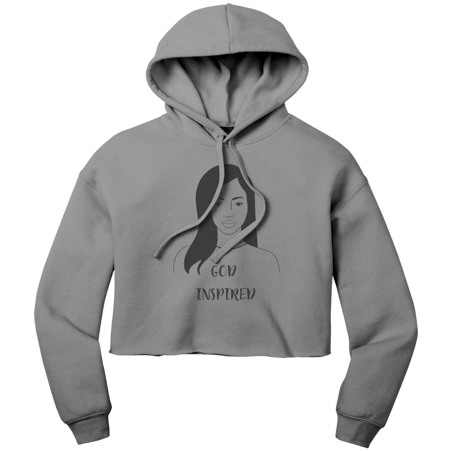 God Inspired | Bella Women's Crop Fleece Hoodie for Christian Women Straight Hair