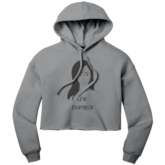 God Inspired | Bella Women's Crop Fleece Hoodie for Christian Women Straight Hair