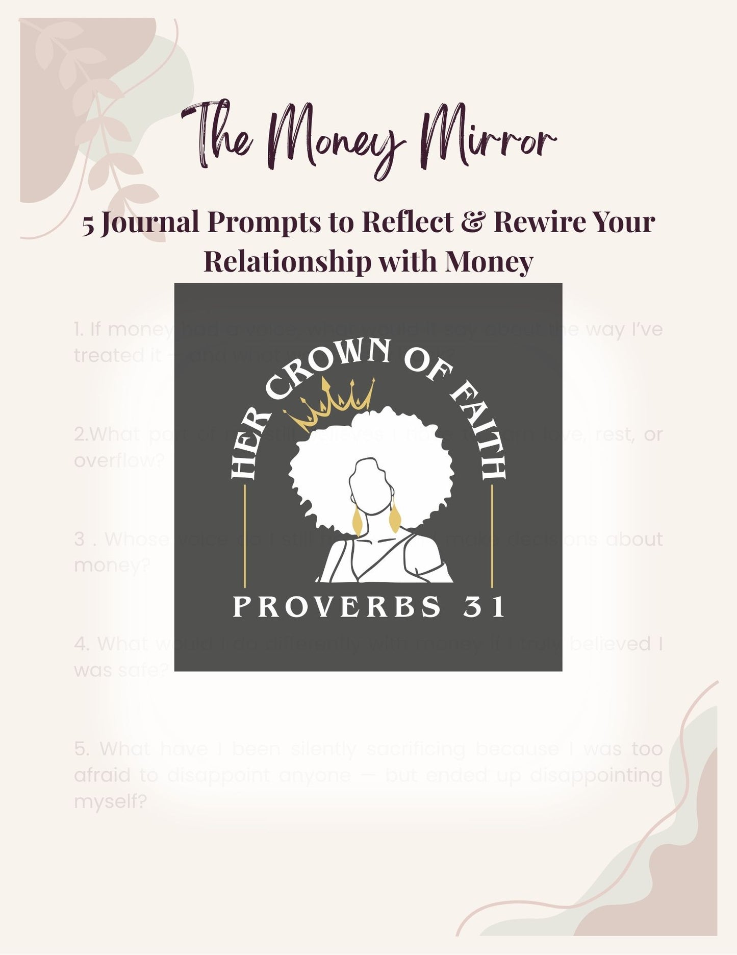 The Money Mirror: 5 Journal Prompts to Reflect & Rewire Your Relationship with Money